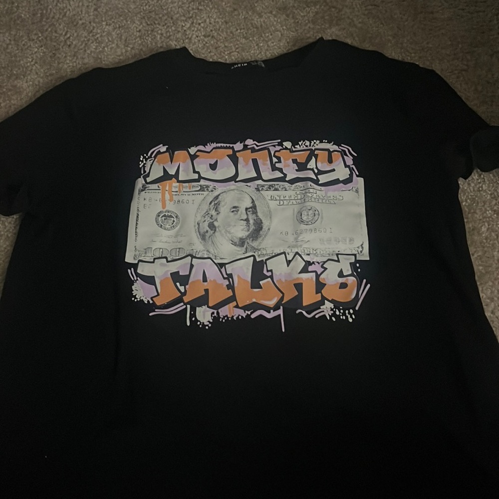 money talks shein t shirt oversized